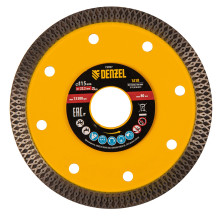 Диск алмазный Denzel 125х22,2мм, сплошной, супертонкий, горячий пресс, сухой/мокрый рез