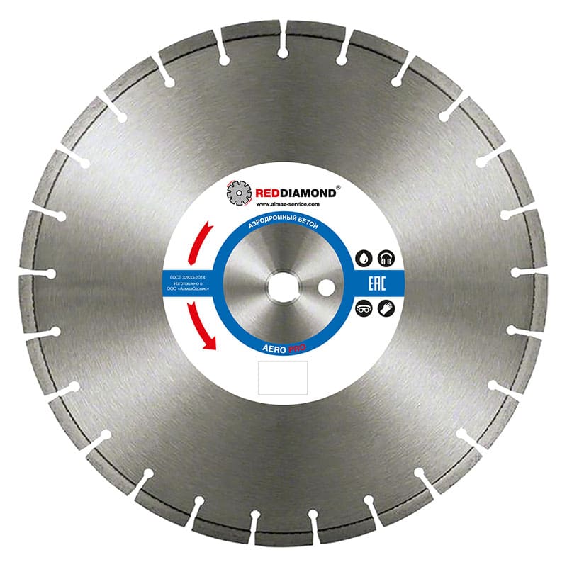 Диск по аэродромному бетону RedDiamond Aero Pro d0400/40x3,2x12R/24_25,4 Диск по аэродромному бетону RedDiamond Aero Pro d0400/40x3,2x12R/24_25,4