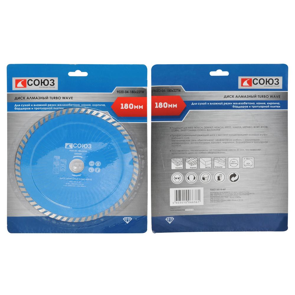 Диск алмазный СОЮЗ 9020-04-180x22ТW Диск алмазный СОЮЗ 9020-04-180x22ТW