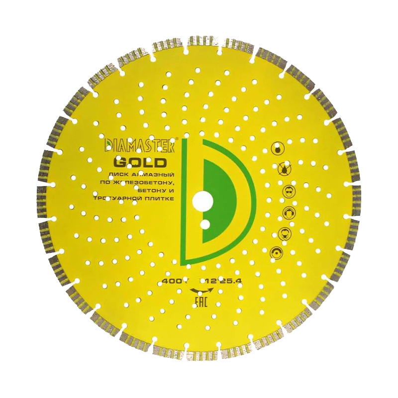 Алмазный диск сегментный Diamaster GOLDEN TYPE 400x25,4x4x12 мм | 26z (/железобетон)