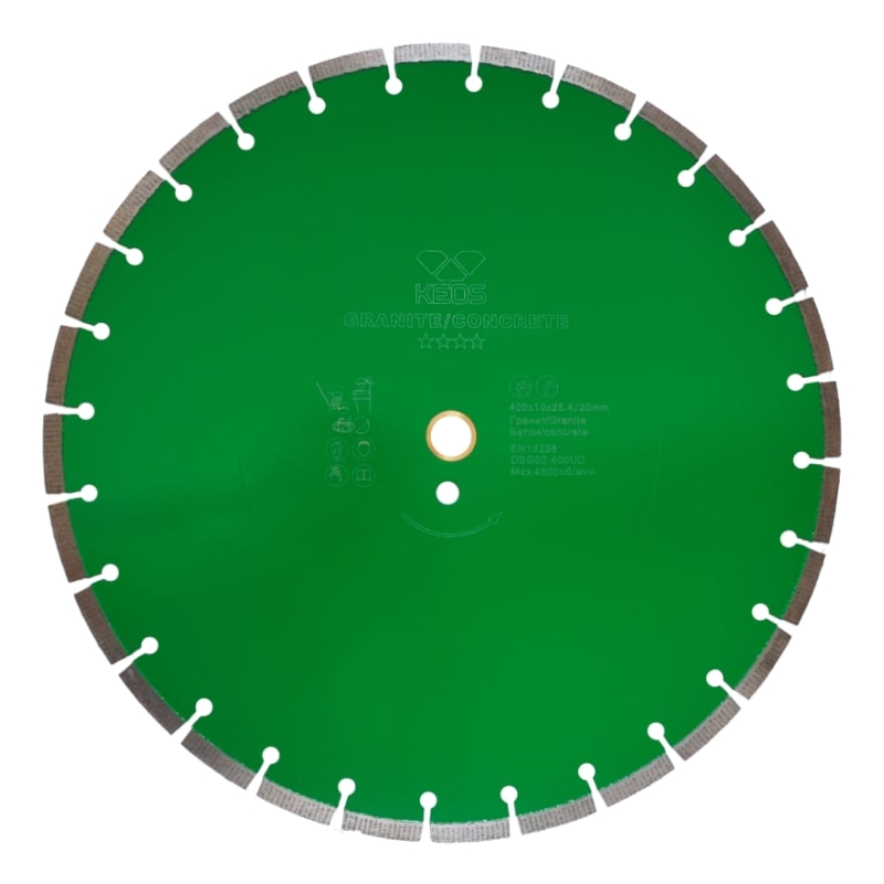 Диск алмазный KEOS GRANITE равноудаленный сегментный (гранит\бетон) 400мм/25.4/20 Диск алмазный KEOS GRANITE равноудаленный сегментный (гранит\бетон) 400мм/25.4/20