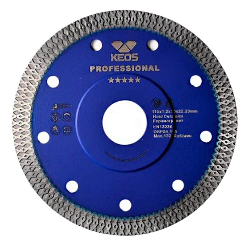 Диск алмазный сплошной по керамограниту KEOS Professional 125x22,23 мм 1,2 мм (DBP04.125) Диск алмазный сплошной по керамограниту KEOS Professional 125x22,23 мм 1,2 мм (DBP04.125)