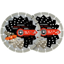 Алмазный диск по армированному бетону 230 мм Double Cut Kronger Алмазный диск по армированному бетону 230 мм Double Cut Kronger