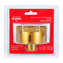Коронка алмазная универсальная Elitech 80 мм х М14