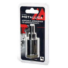 Коронка алмазная METALLICA Ultra 35х70 мм, #46, с сверлом, по керамограниту, плитке, в блистере