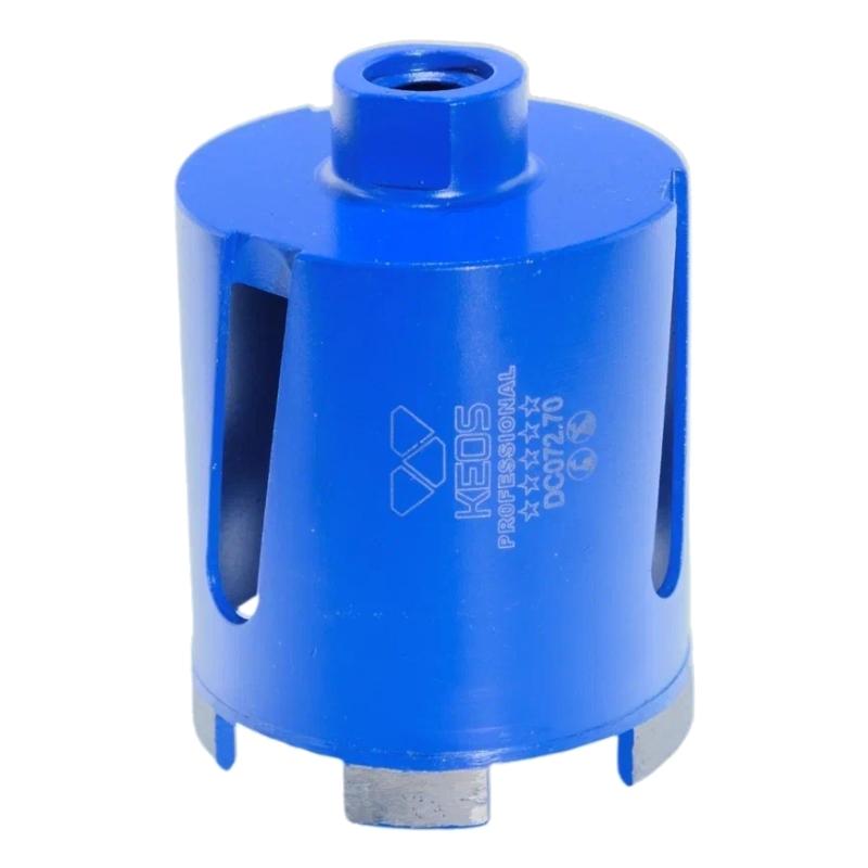 Алмазная коронка по бетону KEOS (сухой рез) М16 72/70 мм в комплекте с переходником для коронок M16-SDS+