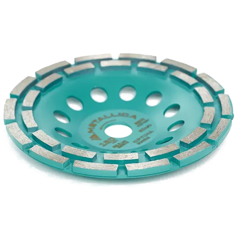 Чашка алмазная шлифовальная двухрядная METALLICA Optima 180x22,2 мм, по бетону