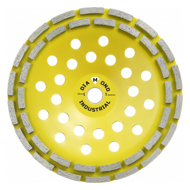 Алмазная сегментная чашка Kronger 230x6x22,23 Diamond Industrial 2-х рядная
