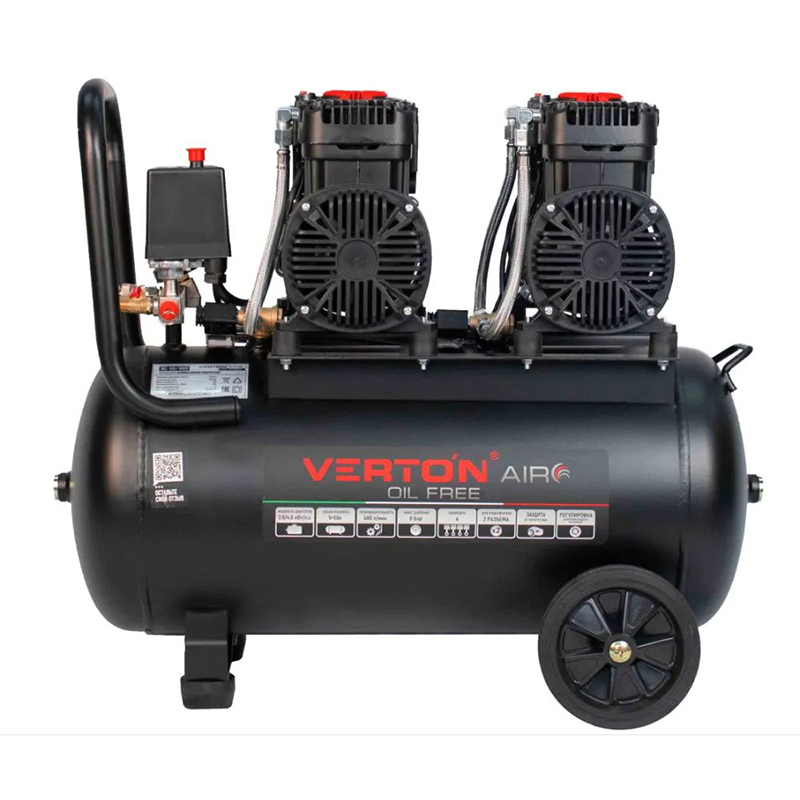 Компрессор Verton Air AC-50/480 (230/50В/Гц,б/масл. 480л/мин,V50л,макс.дав.8 бар,мощн.4 кВт,част.вра