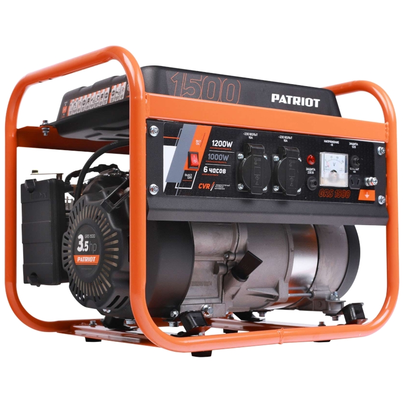 Генератор бензиновый PATRIOT GRS 1500, 1,2 кВт, 3лс, объем 6л