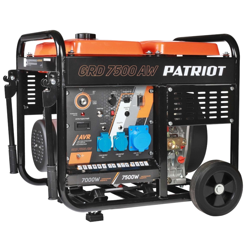 Генератор дизельный PATRIOT GRD 7500AW 11,5лс, 7500Вт, объем 15л