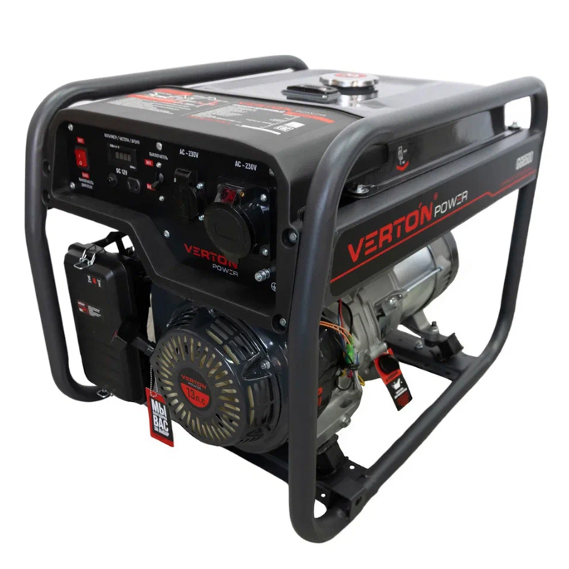 Генератор бензиновый VERTON POWER GG6500 (5,0/5,5 кВт, 230В, 13л.с., ручной старт, 12В, бак 22л, сче