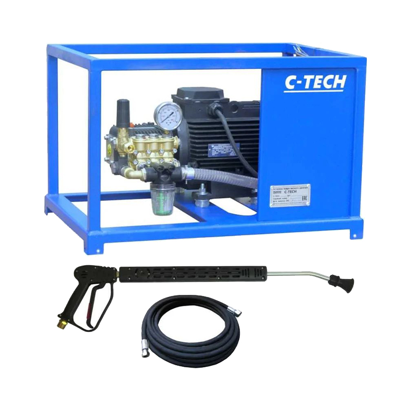 Аппарат высокого давления C-TECH NEXT (200бар, 15л/мин, 5.5кВт) + комплект ручной мойки Аппарат высокого давления C-TECH NEXT (200бар, 15л/мин, 5.5кВт) + комплект ручной мойки