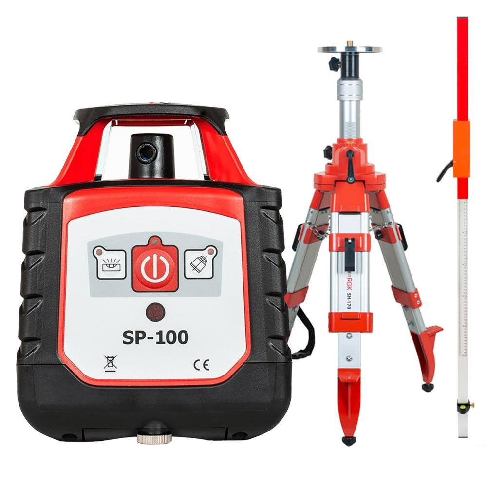 Комплект ротационный нивелир RGK SP-100 с калибровкой + штатив RGK SH-170 рейка RGK LR-2 Комплект ротационный нивелир RGK SP-100 с калибровкой + штатив RGK SH-170 рейка RGK LR-2