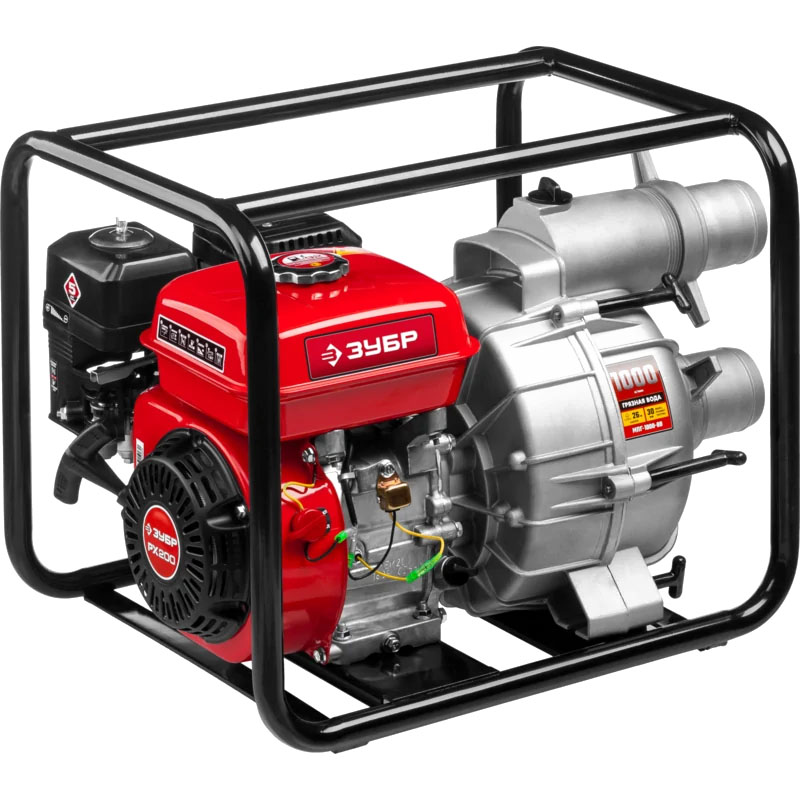 Мотопомпа бензиновая ЗУБР МПГ-1000-80 для грязной воды Мотопомпа бензиновая ЗУБР МПГ-1000-80 для грязной воды