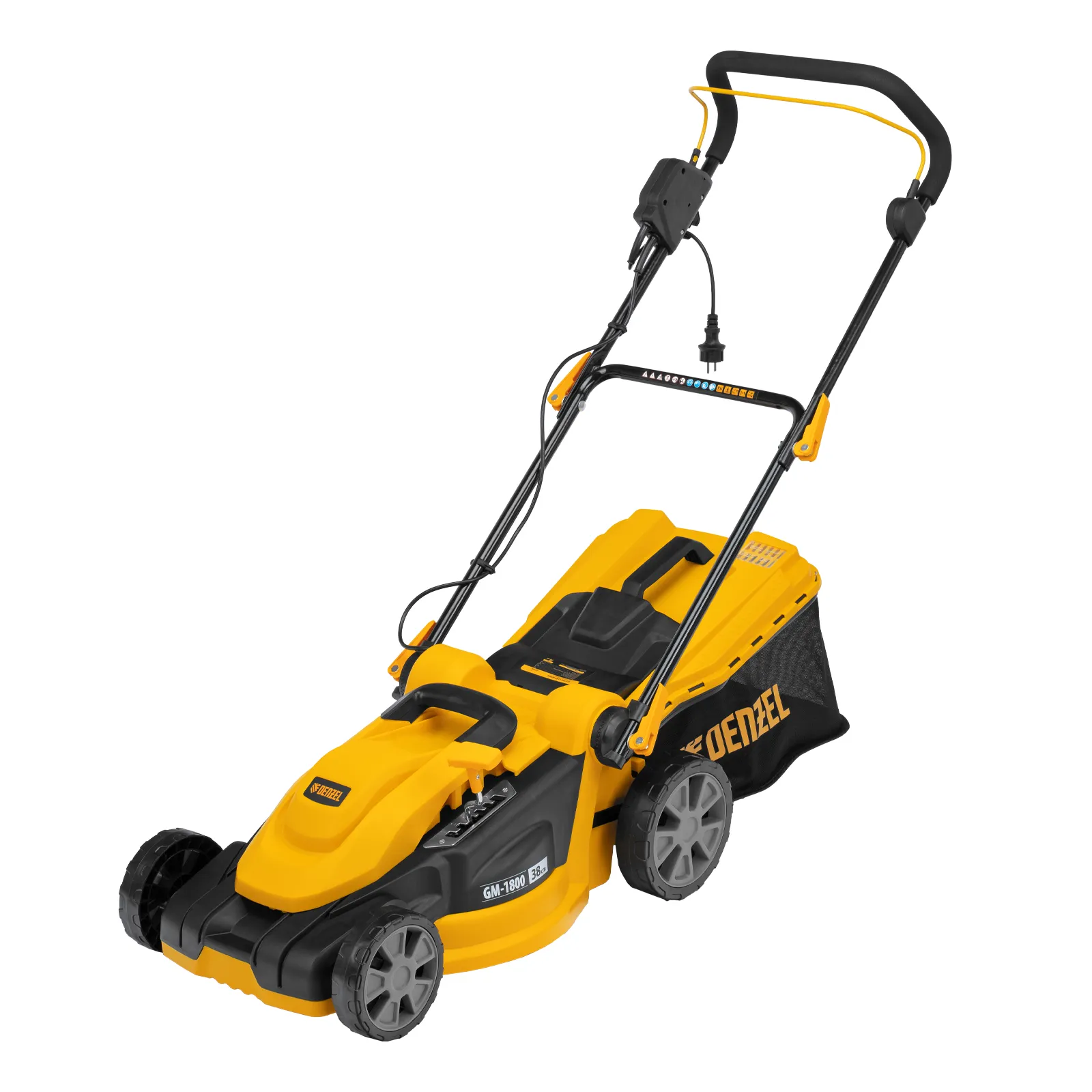 Газонокосилка электрическая Denzel GM-1800, 1800 Вт, шир. 38 см, 6 уров., травосб. 40 л.