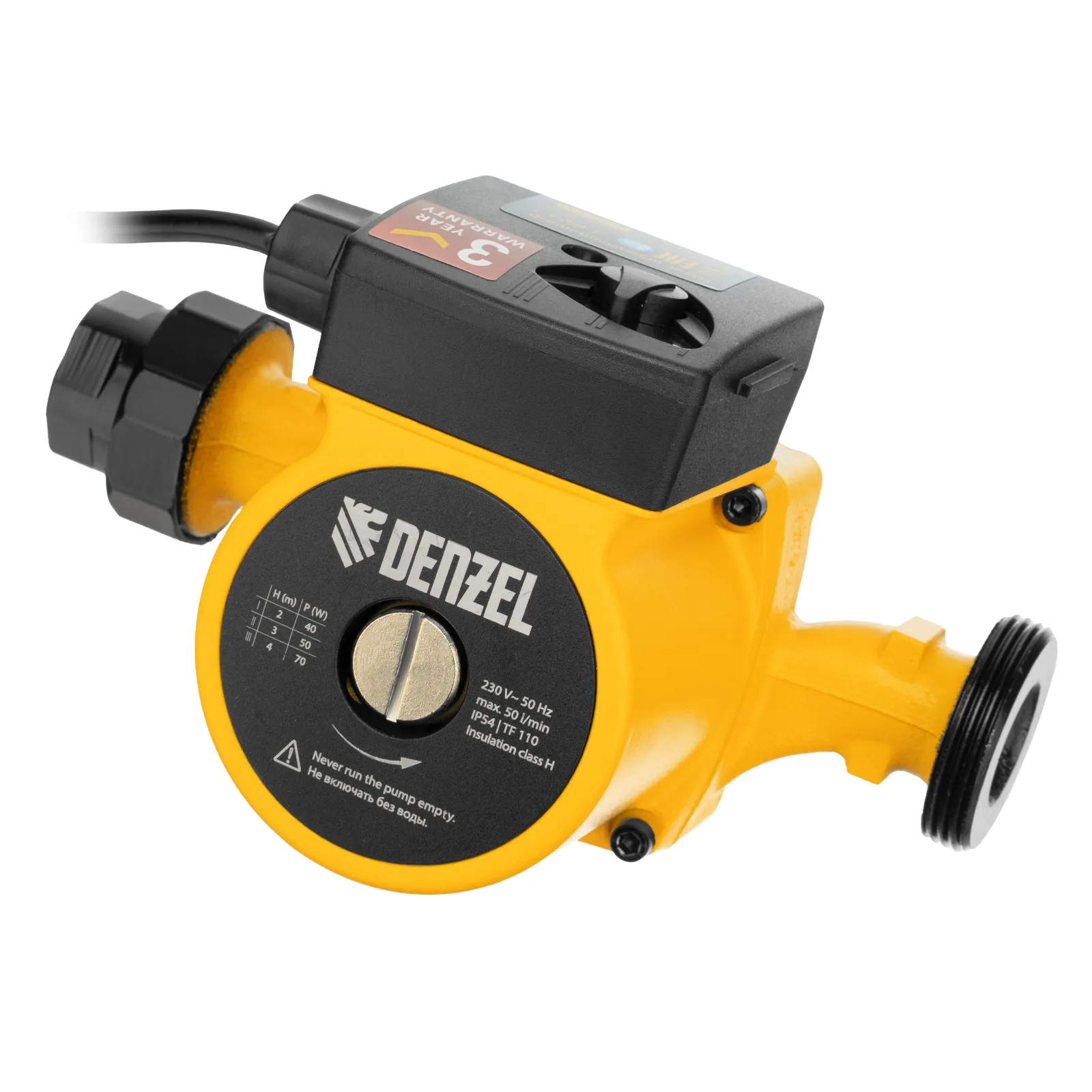 Циркуляционный насос Denzel CP25-4, напор 4 м, 50 л/мин, 1 м кабель, монт. длина 180 мм Циркуляционный насос Denzel CP25-4, напор 4 м, 50 л/мин, 1 м кабель, монт. длина 180 мм