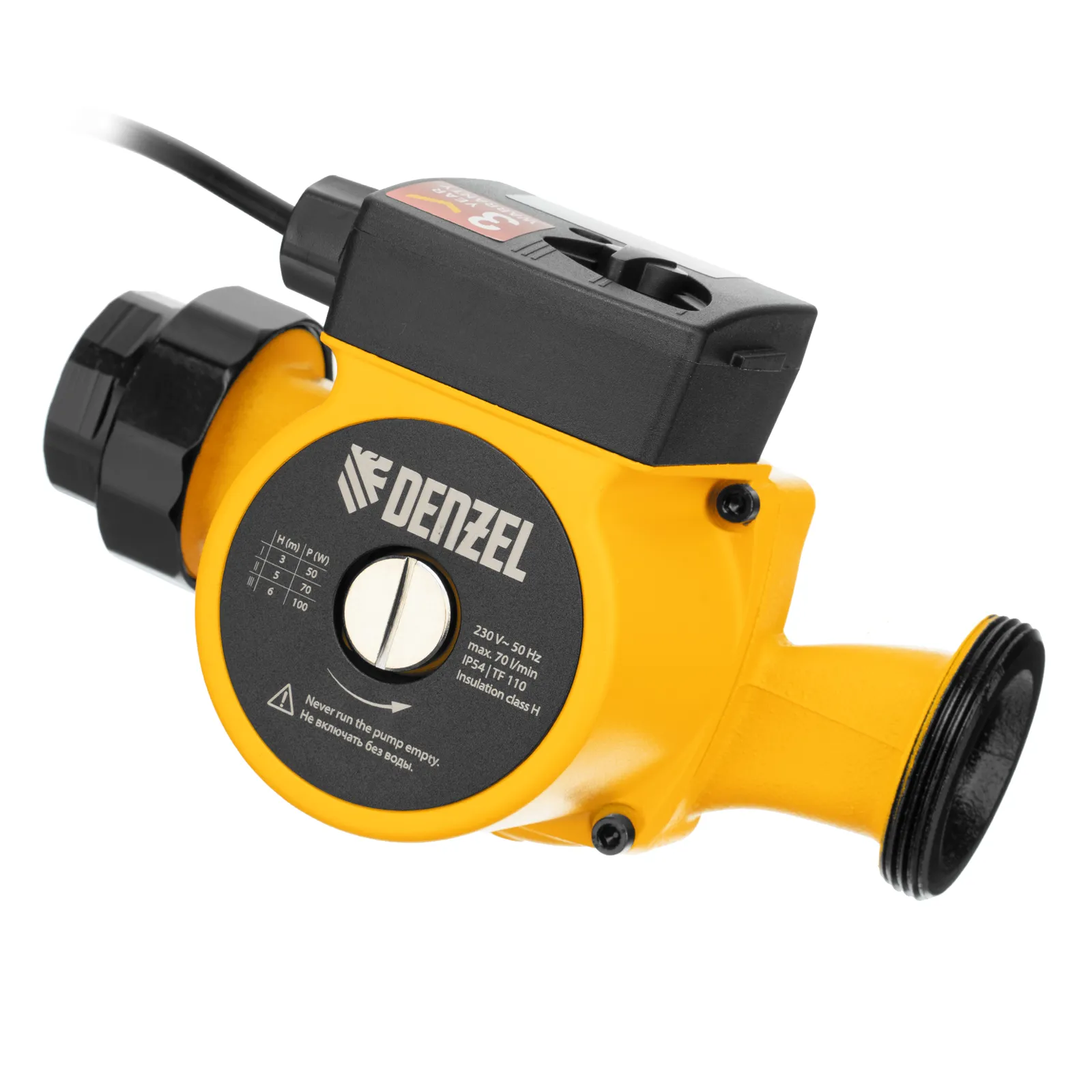 Циркуляционный насос Denzel CP32-6, напор 6 м, 70 л/мин, 1 м кабель, монт. длина 180 мм Циркуляционный насос Denzel CP32-6, напор 6 м, 70 л/мин, 1 м кабель, монт. длина 180 мм