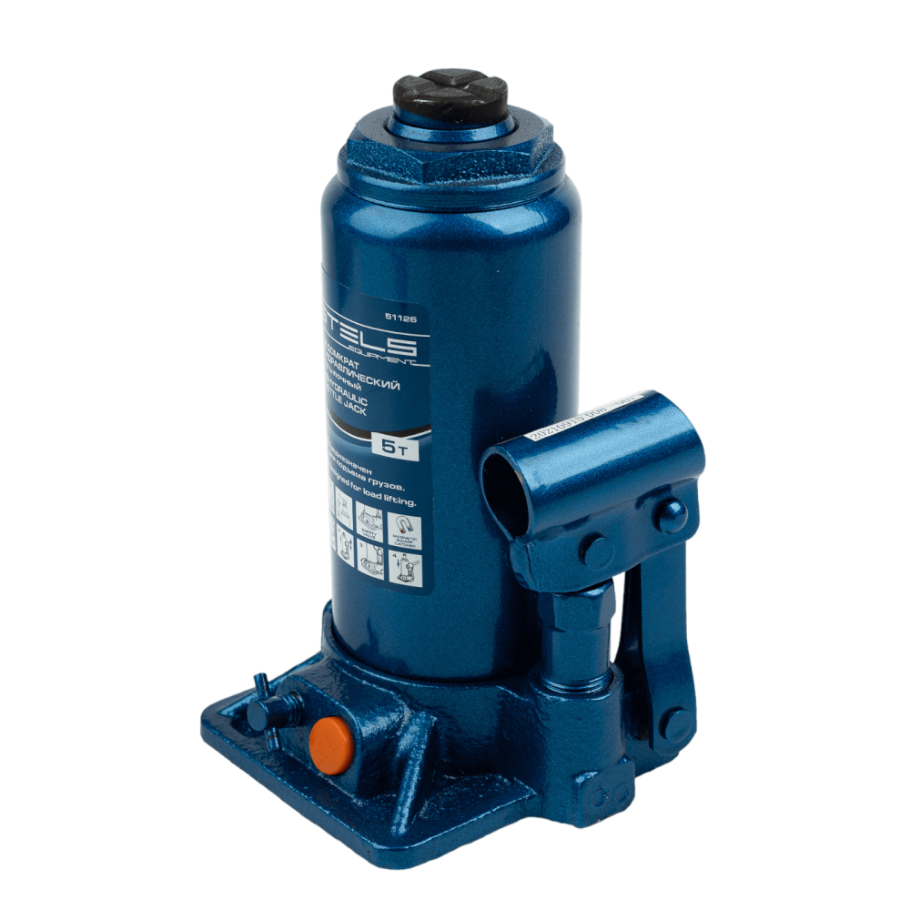Домкрат гидравлический бутылочный, 5 т, H подъема 197-382 мм, в пластиковом кейсе Stels Домкрат гидравлический бутылочный, 5 т, H подъема 197-382 мм, в пластиковом кейсе Stels