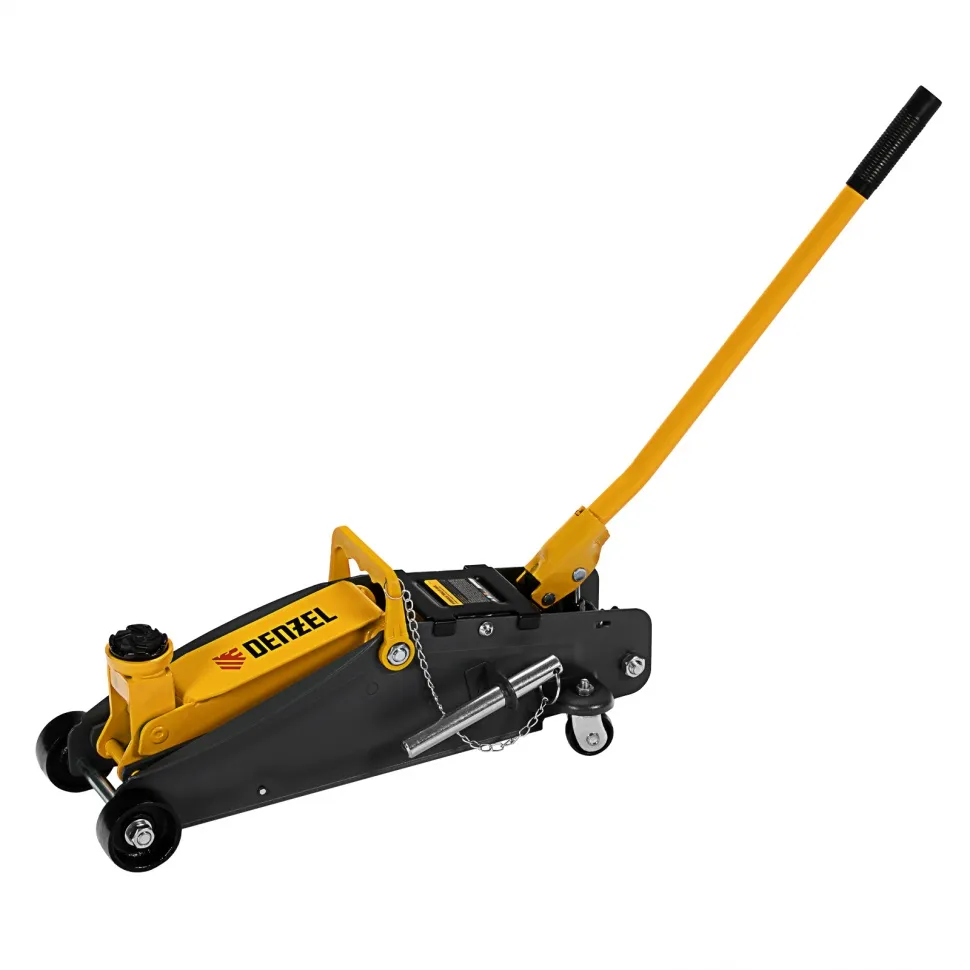 Домкрат гидравлический подкатной с фиксатором Denzel 2,8 т 135-385 мм Домкрат гидравлический подкатной с фиксатором Denzel 2,8 т 135-385 мм