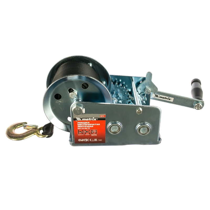 Лебедка шестеренчатая MATRIX 0,8 т (ленточная) Лебедка шестеренчатая MATRIX 0,8 т (ленточная)