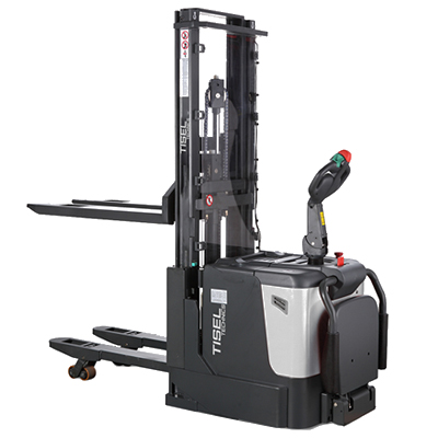 Самоходный штабелер с дублированным подъёмом Tisel ESi2036 DX Li-Ion с платформой и бок. поддержкой