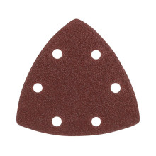 Треугольник шлифовальный PATRIOT на липучке / 80х80х80мм / Р80 / 6 отверстий / 5 шт / абразивный