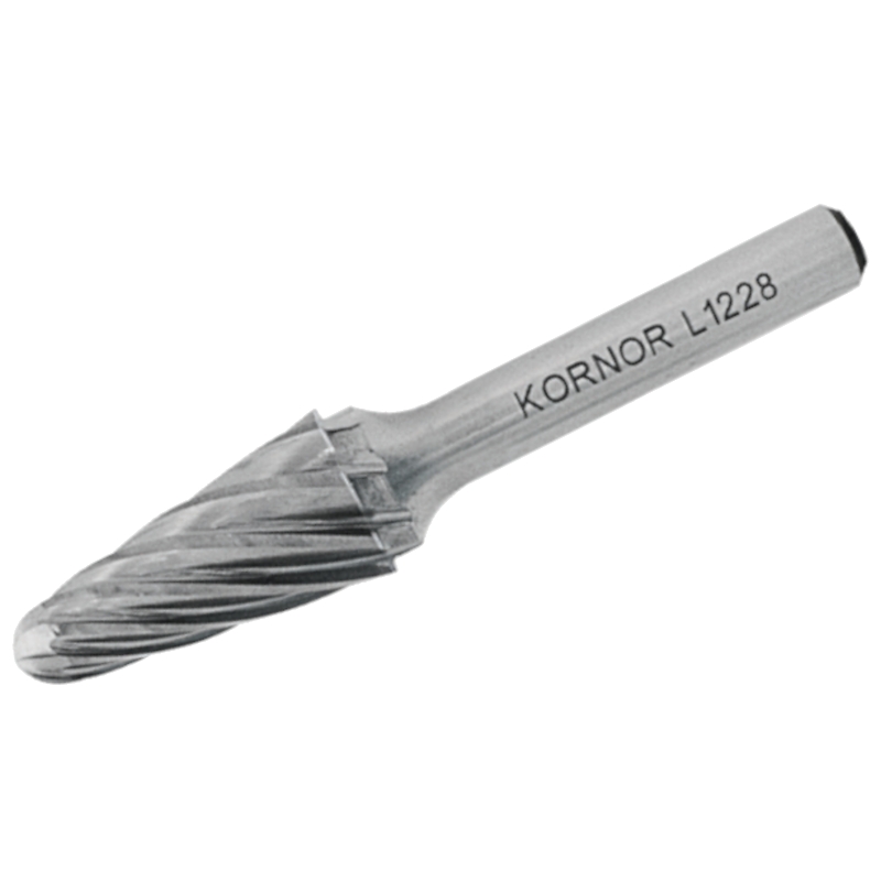 Борфреза сфероконическая KORNOR L0313NFM03 по алюминию (крупная насечка)