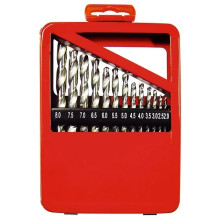 Набор сверл по металлу, 2-8 мм (через 0.5 мм), HSS, 13 шт, металл. коробка, цилиндр. хвостовик