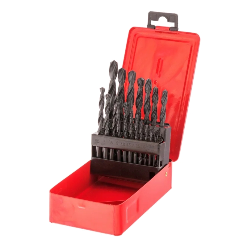Набор сверл по металлу, 1-10 мм, (через 0.5 мм +3.2 и 4.8 мм), HSS, 21 шт, металлический бокс Набор сверл по металлу, 1-10 мм, (через 0.5 мм +3.2 и 4.8 мм), HSS, 21 шт, металлический бокс