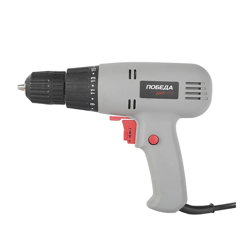 Дрель-шуруповерт электрическая ПОБЕДА ДШС-475 (коробка)