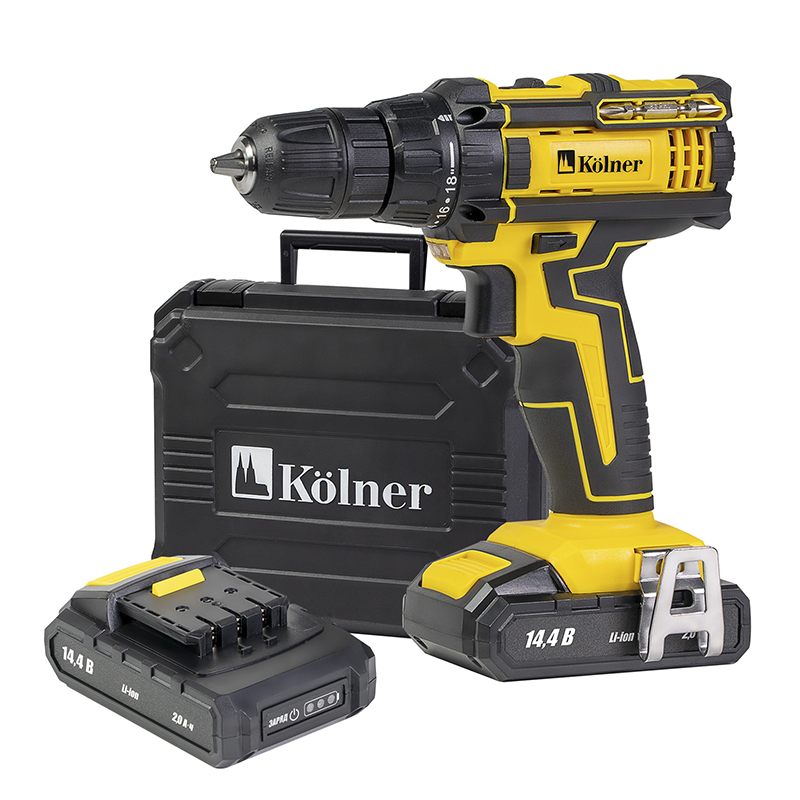 Аккумуляторная дрель-шуруповерт KOLNER KCD 14,4/2LC