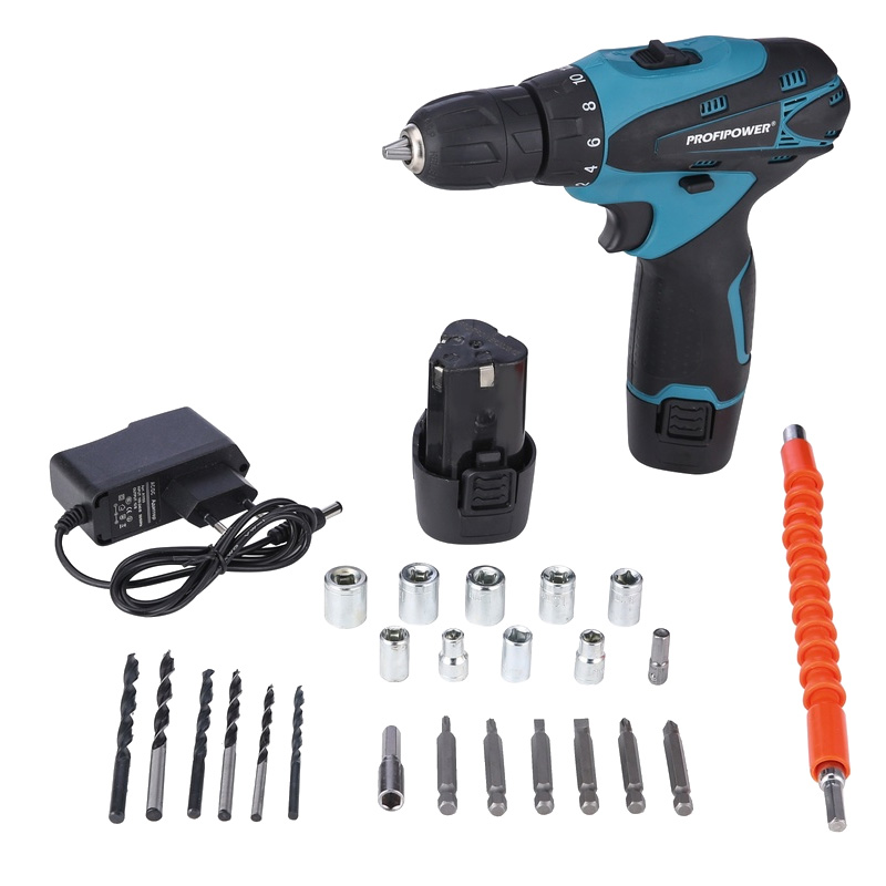 Дрель-шуруповерт с набором ProfiPower MK-12BT (12В, Li-Ion-2шт,1.5 Ач, 20Hм,набор оснастки, ,З/У) Дрель-шуруповерт с набором ProfiPower MK-12BT (12В, Li-Ion-2шт,1.5 Ач, 20Hм,набор оснастки, ,З/У)