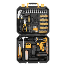 Аккумуляторная дрель-шуруповерт DEKO DKCD20FU-Li в кейсе + набор 195 инструментов для дома, 20В, 2х2.0Ач