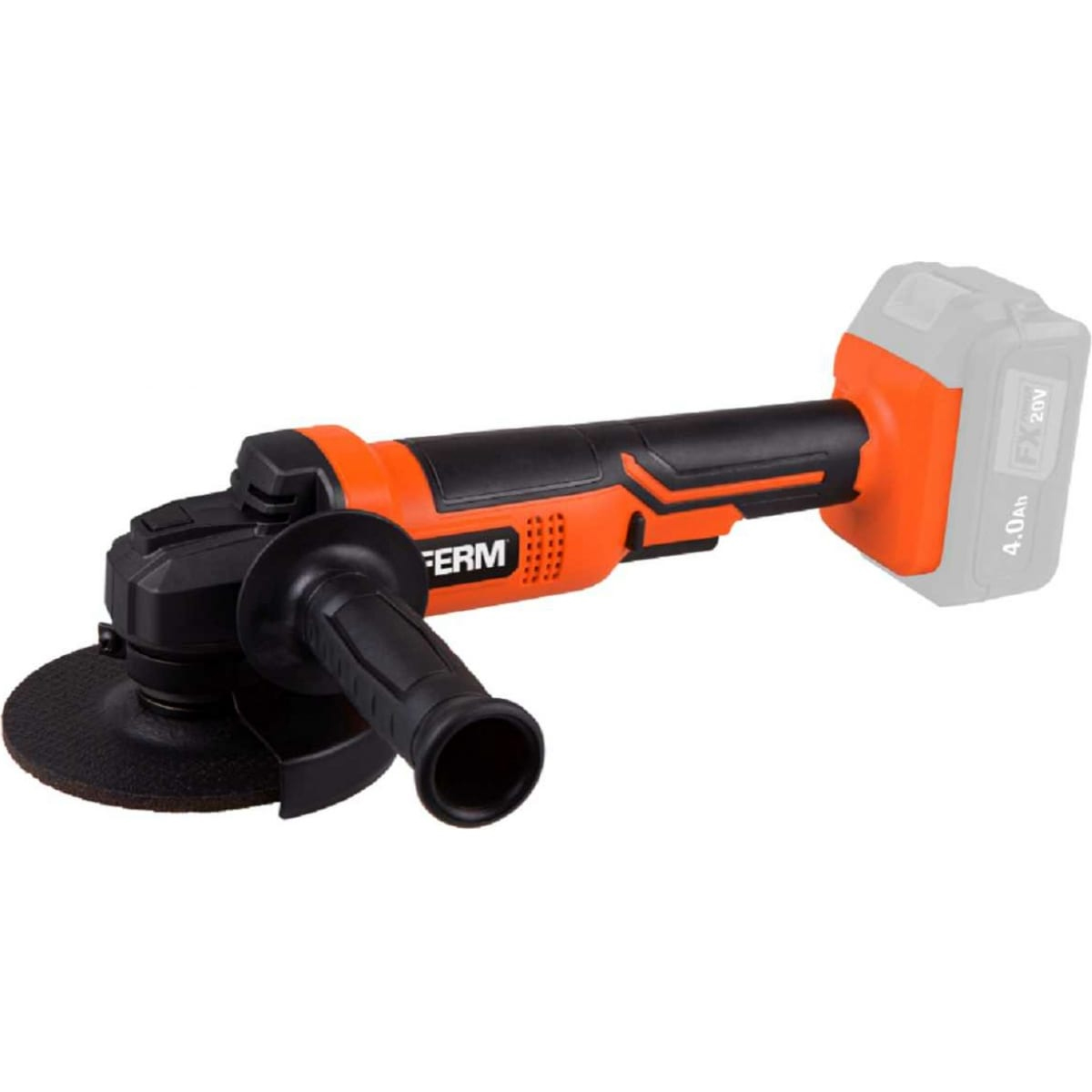 Аккумуляторная углошлифмашина Ferm AGM1131 Li-Ion 20 В Solo (без акк. батареи и Зу), 20В Аккумуляторная углошлифмашина Ferm AGM1131 Li-Ion 20 В Solo (без акк. батареи и Зу), 20В